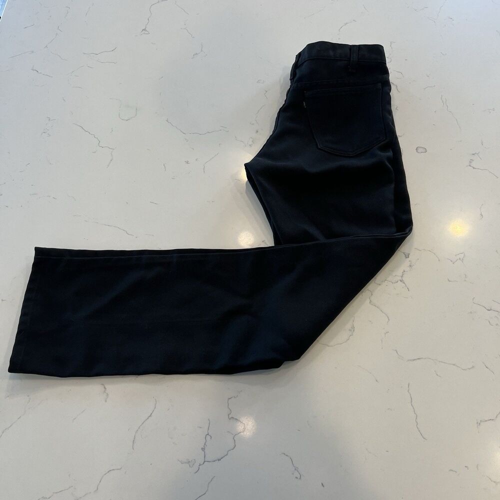 Vintage Levi’s Black 100% Polyester Pants 32x34 Made In USA Scoville Zipper